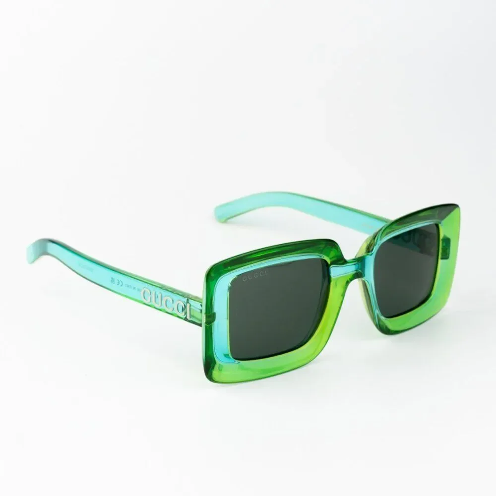 NEW Gucci GG1718S 003 Green Women Square Sunglasses GG 1718S - Picture 4 of 13